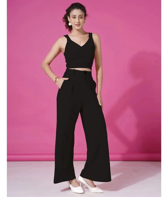 Selvia Black Solid Pant Top Set - None