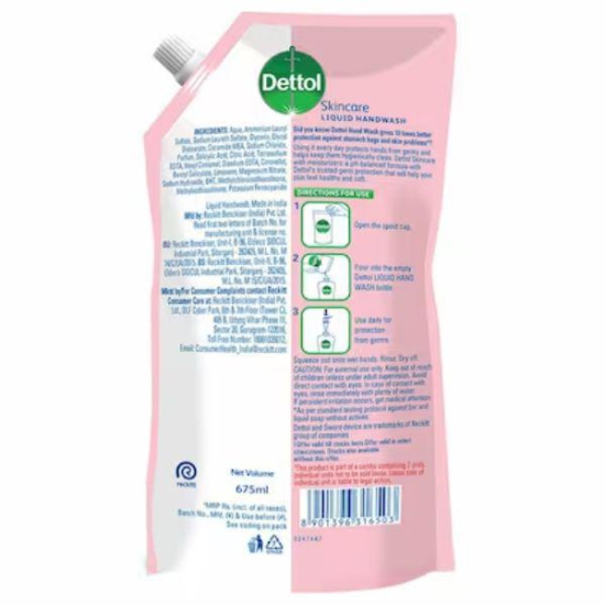 Dettol Skincare Liquid Handwash Refill 675 Ml