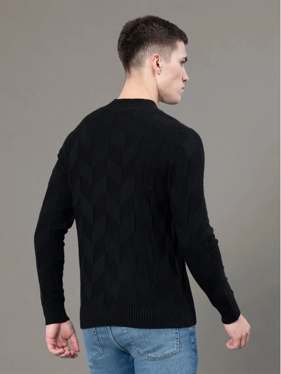 RedTape Mock Neck Pattern Sweater for Men | Ultimate Comfort