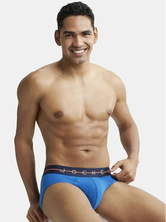 Jockey NY15 Men Cotton Elastane Solid Brief - Classic Blue - None