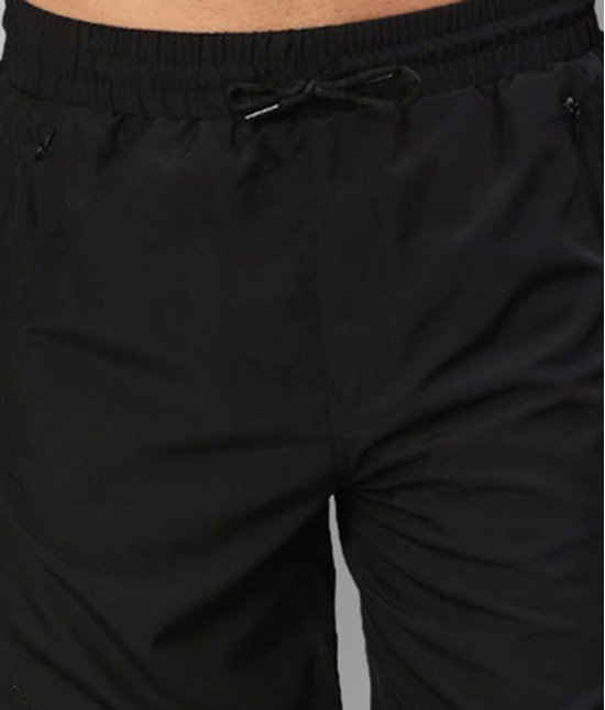 RANBOLT Black Polyester Lycra Running Shorts - None