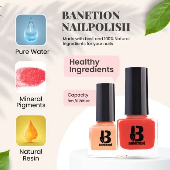 BANETION Nail Paint Fast Drying Long Lasting Cookies Matte Finish with Seaweed Enriched Formula Cruelty and Toxic Free Nail Polish For Women