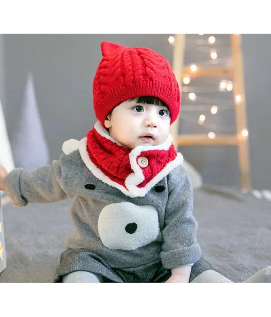 Penyan ® - Baby Boys & Baby Girls 2pcs/Set Kids Winter Hat Cute Baby Wool Knitted Hat and Button Scarf Cap Set New Born to 12 Months - None