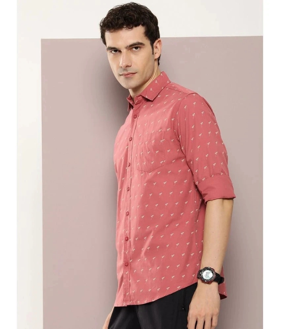 Dillinger 100% Cotton Regular Fit Printed Full Sleeves Mens Casual Shirt - Pink ( Pack of 1 ) - None