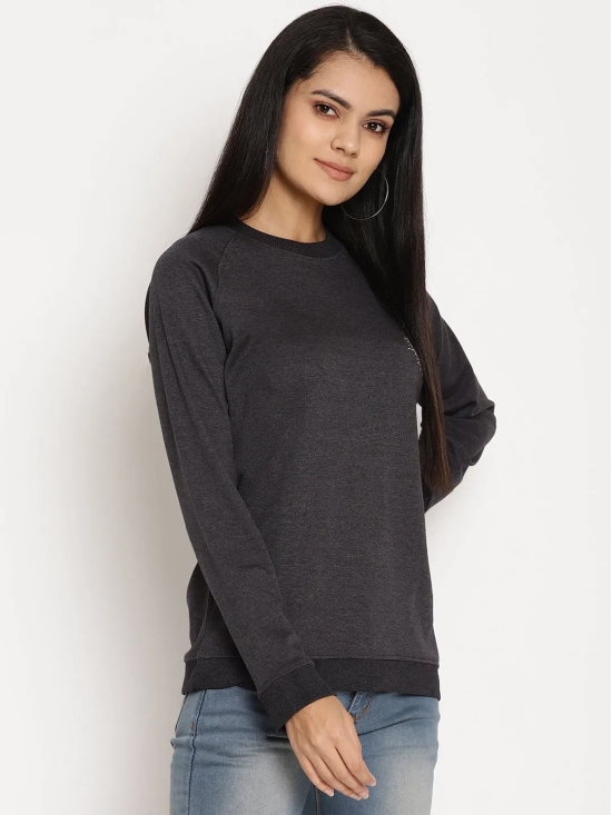 Women Wild Journey Black Solid Sweatshirt-XL