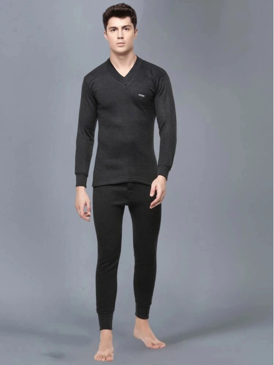 Dollar Pack of 1 Cotton Blend Mens Thermal Sets ( Black ) - None