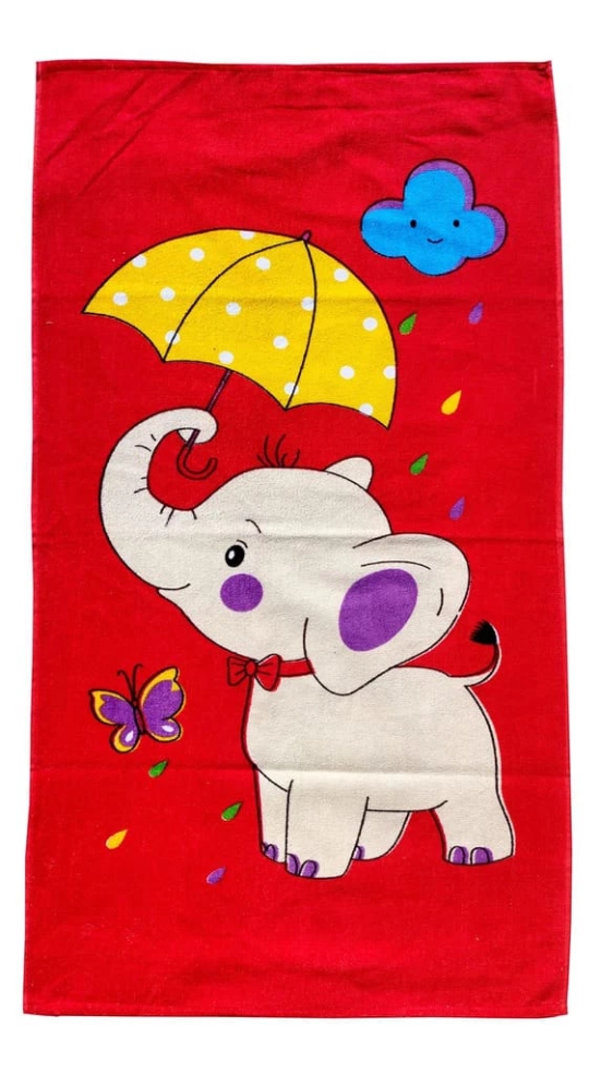 Mandhania Kid's Cotton Cartoon Printed Bath Towels (Multicolour)
