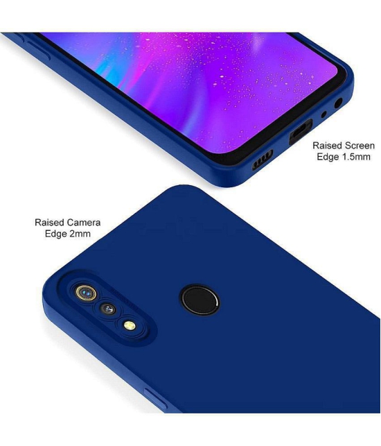 Case Vault Covers - Blue Silicon Plain Cases Compatible For Realme 3 Pro ( Pack of 1 ) - Blue