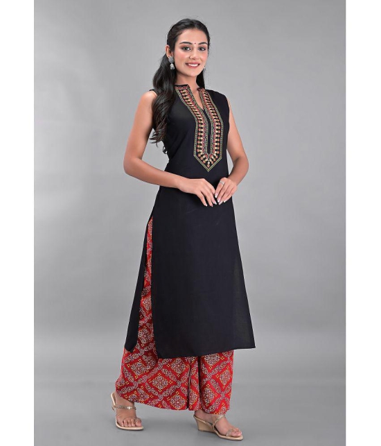 Maquien - Black Straight Rayon Women's Stitched Salwar Suit ( Pack of 1 ) - None