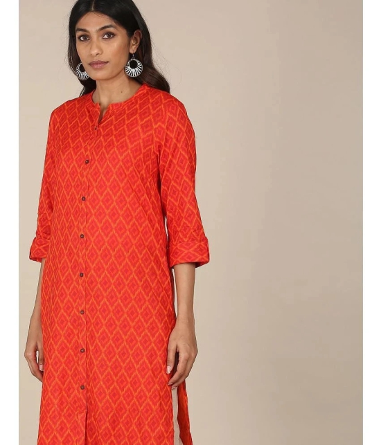 Karigari - Straight Rayon Orange Womens Kurti ( Pack of 1 ) - None