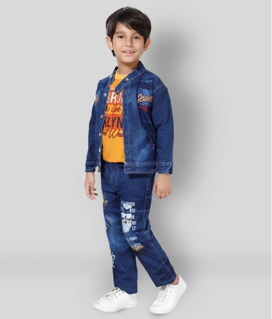 DKGF Fashion - Yellow Cotton Blend Boys Shirt & Jeans ( Pack of 1 ) - None