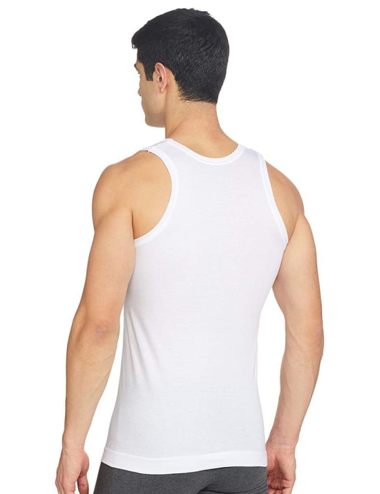 Regular Cotton Sleeveless White Vests (Combo OF 10)