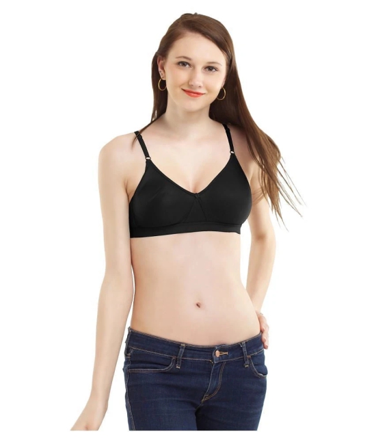 Madam Pack of 1 Cotton Non Padded Womens T-Shirt Bra ( Black ) - 34B