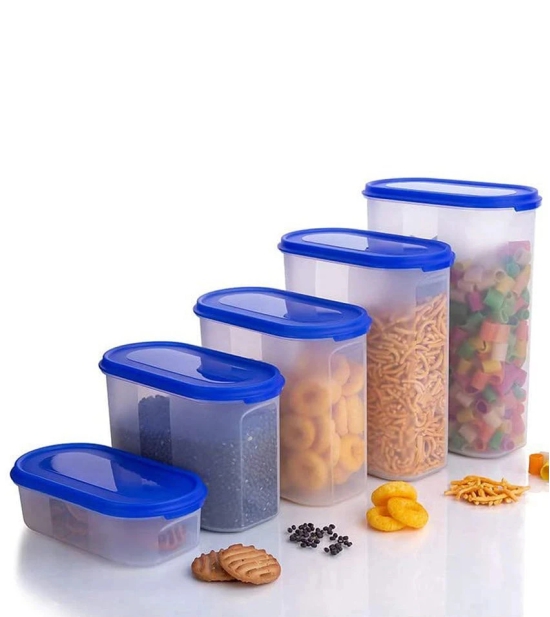 HOMETALES - Grocery/Food/Pasta Polyproplene Navy Blue Dal Container ( Set of 5 ) - Navy Blue