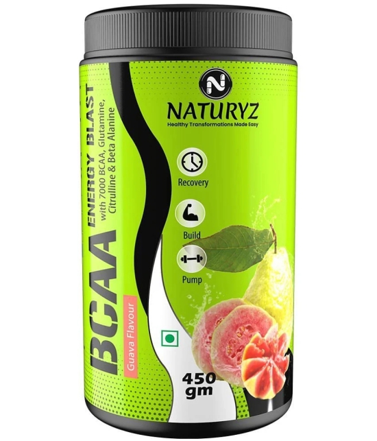 NATURYZ BCAA Energy Blast Pre Intra Post Workout For Recovery, Power & Energy - 450g(Guava Flavour)