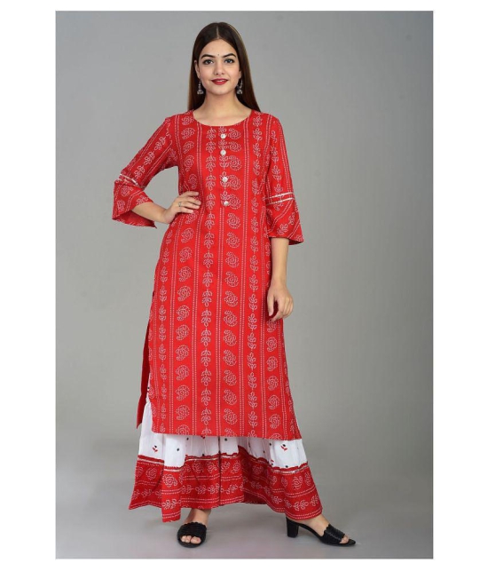 Lee Moda Rayon Kurti With Sharara And Gharara - Stitched Suit - S