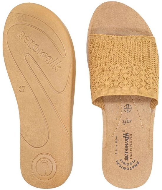 Aerowalk Beige Womens Slide Flip Flop - None