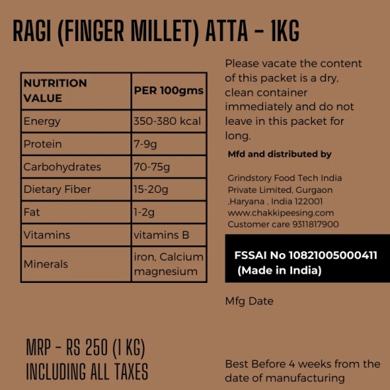 Ragi (Finger Millet) flour-500G