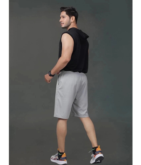 Septem Medium Grey Cotton Blend Mens Gym Shorts ( Pack of 2 ) - None