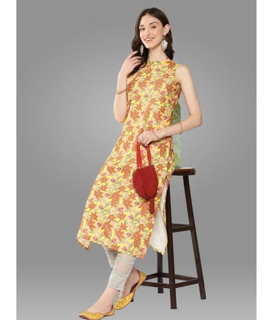 Janasya - Yellow Polyester Womens Straight Kurti ( Pack of 1 ) - None