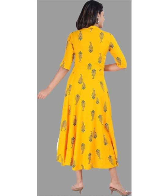 SIPET - Yellow Rayon Womens Anarkali Kurti ( Pack of 1 ) - None