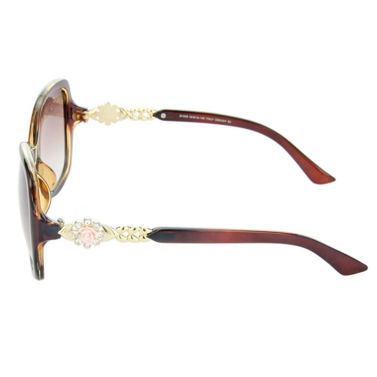 Hrinkar Brown Over-sized Sunglasses Styles Brown Frame Glasses for Women - HRS262