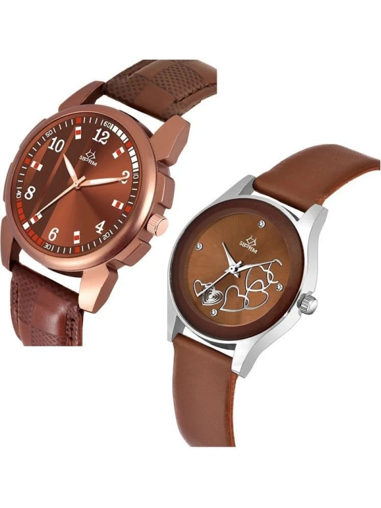 Septem Brown Leather Analog Womens Watch