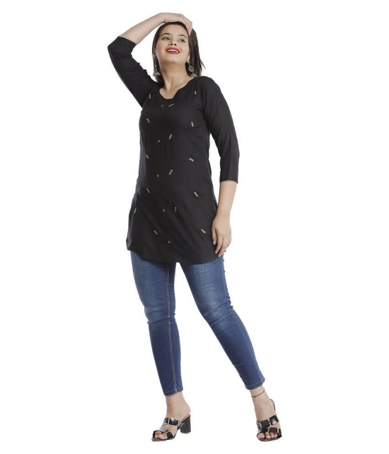 JC4U - Black Viscose Womens Straight Kurti ( Pack of 1 ) - XXL