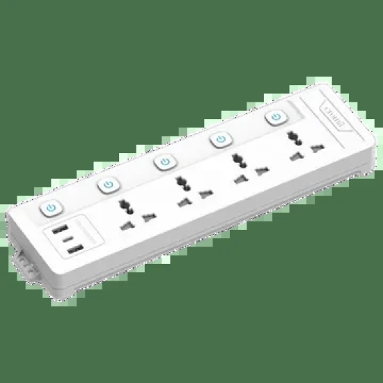 Croma 6 Amps 4 Sockets Surge Protector (2 Meters, Child Safety Shutters,White)