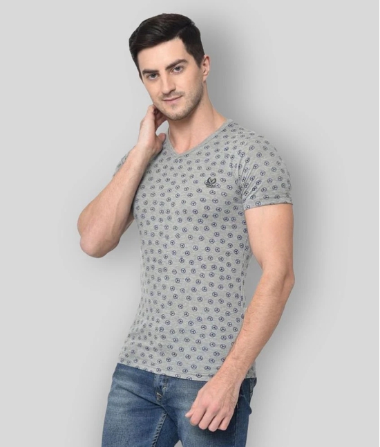 Vimal Jonney Cotton Blend Grey Printed T-Shirt - None