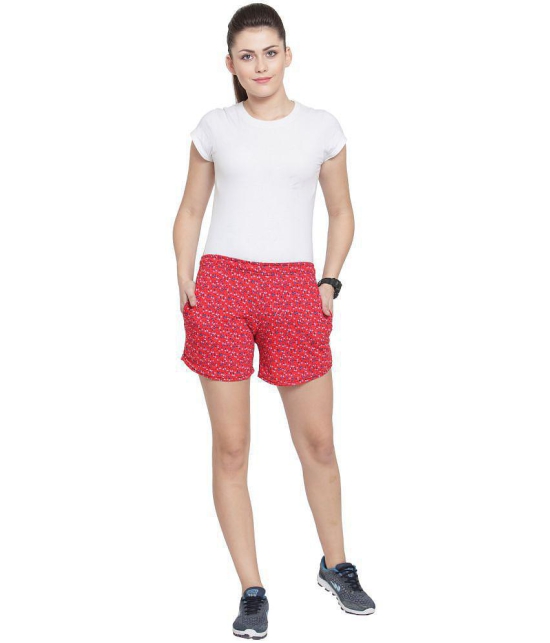 Uzarus Cotton Hot Pants - Red - None