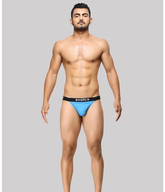 BASIICS By La Intimo - Blue BCSTH01 Spandex Mens Thongs ( Pack of 1 ) - None