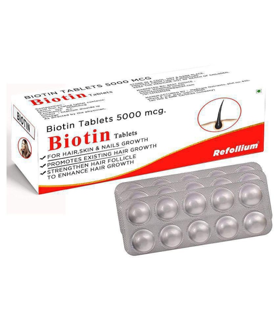 Refollium Biotin 10000 mcg  90 Tablets 90 no.s Vitamins Tablets