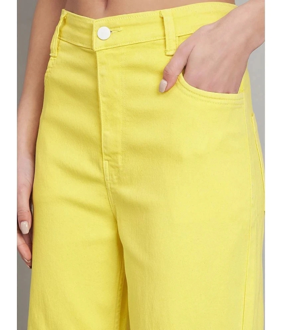 AngelFab - Yellow Denim Flared Womens Jeans ( Pack of 1 ) - None