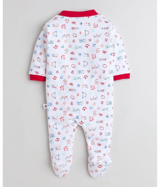 BUMZEE - Red & White Cotton Rompers For Baby Boy ( Pack of 3 ) - None