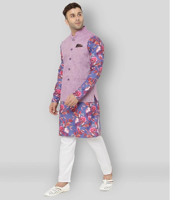 Hangup - White Cotton Blend Regular Fit Mens Kurta Pyjama Set ( Pack of 1 ) - None