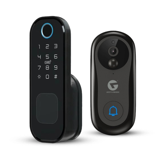 L&G Handless Smart Glass door lock and video doorbell Security Combo | Smart Technology With German Engineering