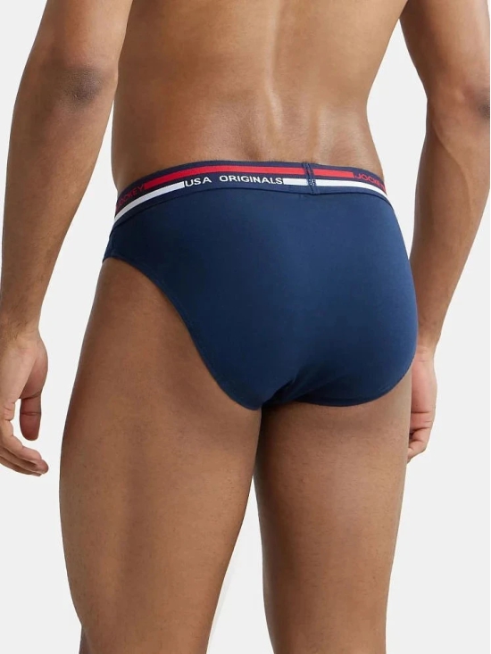 Jockey US49 Men Super Combed Cotton Solid Brief with Ultrasoft Waistband - Navy - None