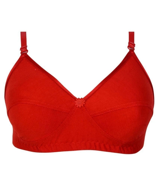 Kiran Enterprises Cotton Minimizer Bra - Red - None