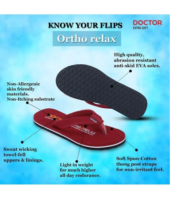 DOCTOR EXTRA SOFT - Maroon Womens Thong Flip Flop - None