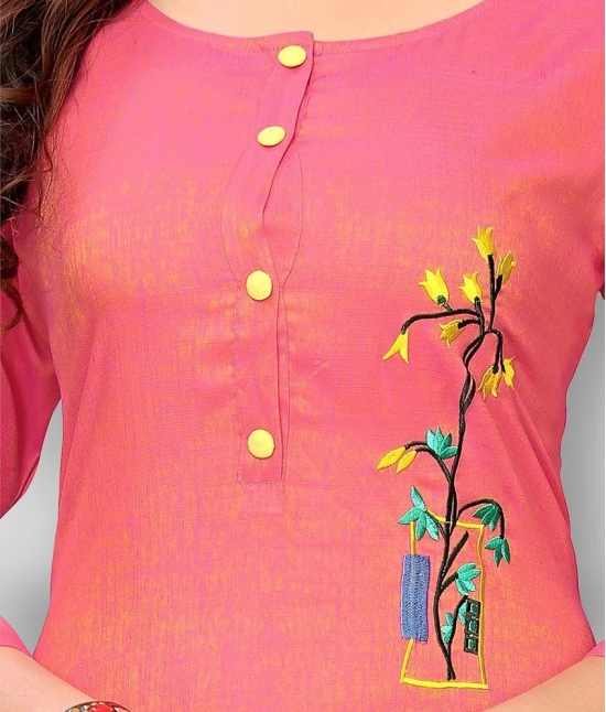 Vbuyz - Pink Rayon Womens A-line Kurti ( Pack of 1 ) - XXL