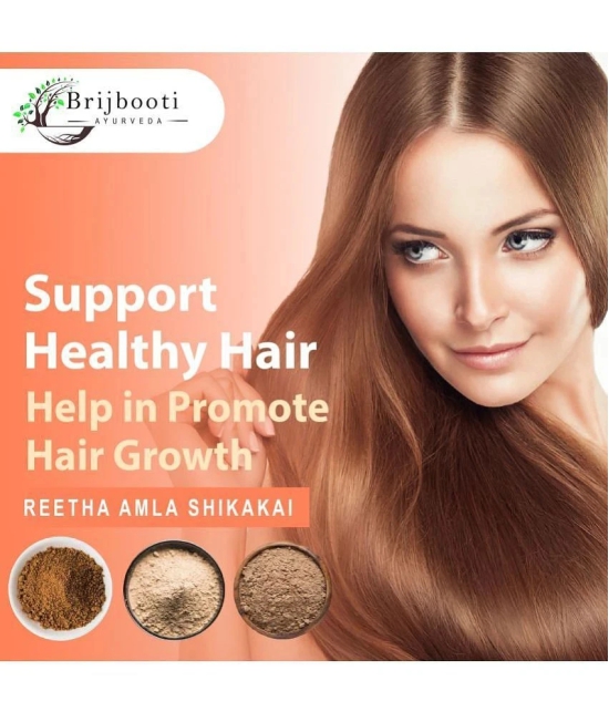 Brijbooti Reetha, Amla And Shikakai Powder Combo Pack For Hair Care (300 Gr) | 3-In-1 Hair Cleanser