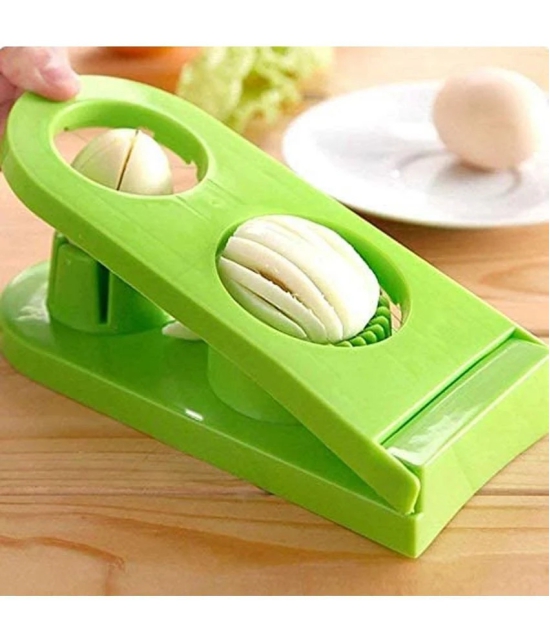 2 in 1 Boiled Egg Cutter with Stainless Steel Cutting Wire - Multicolor