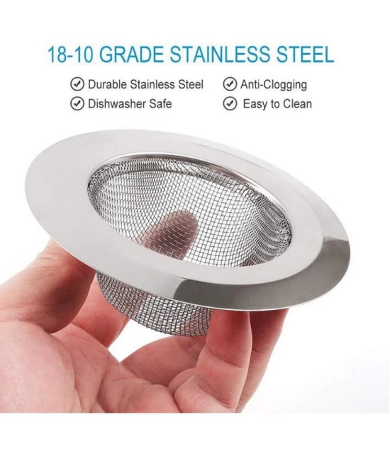 Home and Kitchen Stainless Steel Strainer (Pack of 1 )Drain Basin Basket Filter Stopper Drainer Sink Jali