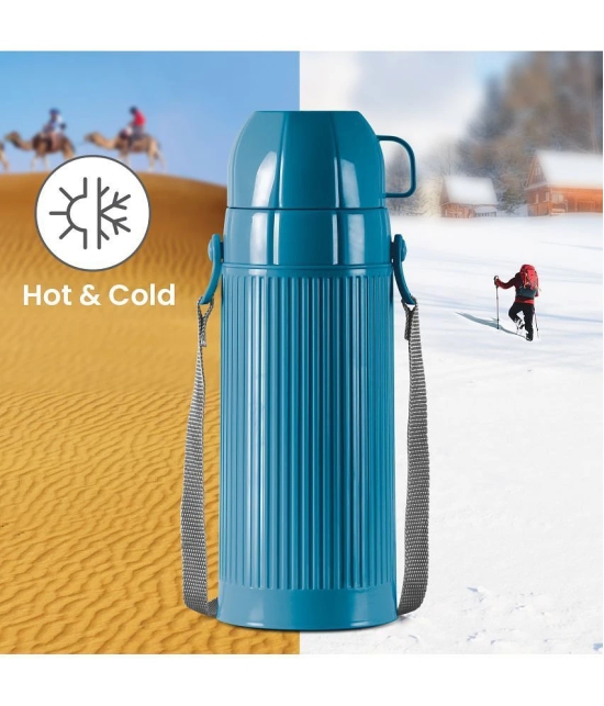 Milton Precious 1000 Plastic Insulated Flask, 910 ml, Capri Blue | BPA Free | Food Grade | Odour Free | Easy Grip | Easy to Carry| Light Weight | School | Kids | Picnic - Blue