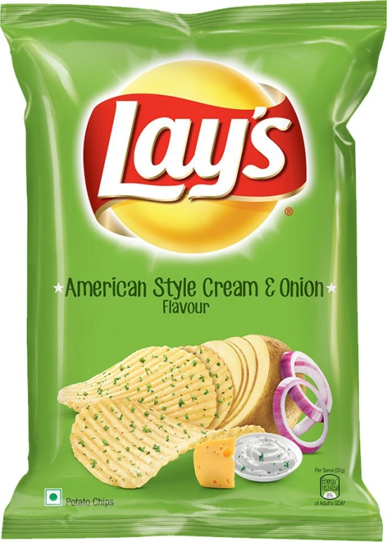 LayS American Style Cream & Onion Flavour Potato Chips, 90 Gm