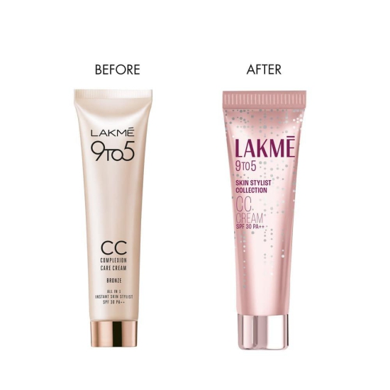 Lakme 9to5 CC Cream with SPF30 PA++ - Bronze |Enriched with 3% Niacinamide | Conceals Dark Spots| Brightens Skin |Lightweight Moisturizer + Foundation |30 g