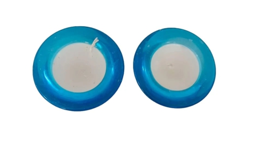 Set of 2 Blue Glass Bowl Candles