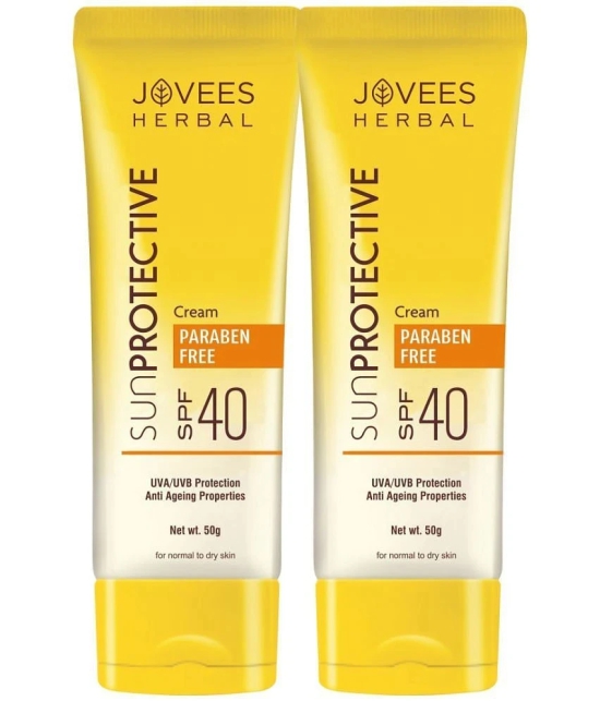 Jovees Herbal Sun Protective SPF 40 Sunscreen Cream |For Normal to Dry Skin 50g (Pack of 2)