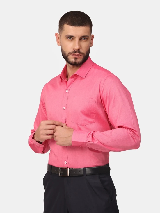 Copperline Men Pink Solid Formal Shirt-38 cm